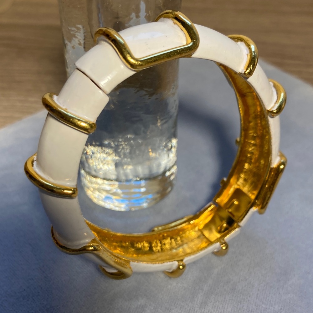 Original by Robert enamel clamper bangle bracelet white gold - Picture 9 of 16